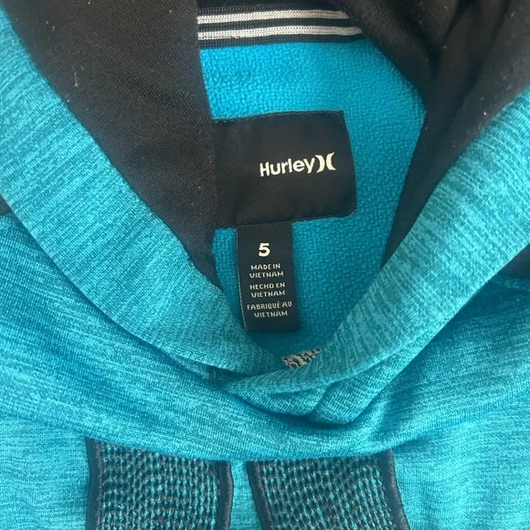 Hurley Kids Teal and Charcoal Hoodie - Picture 4 of 4